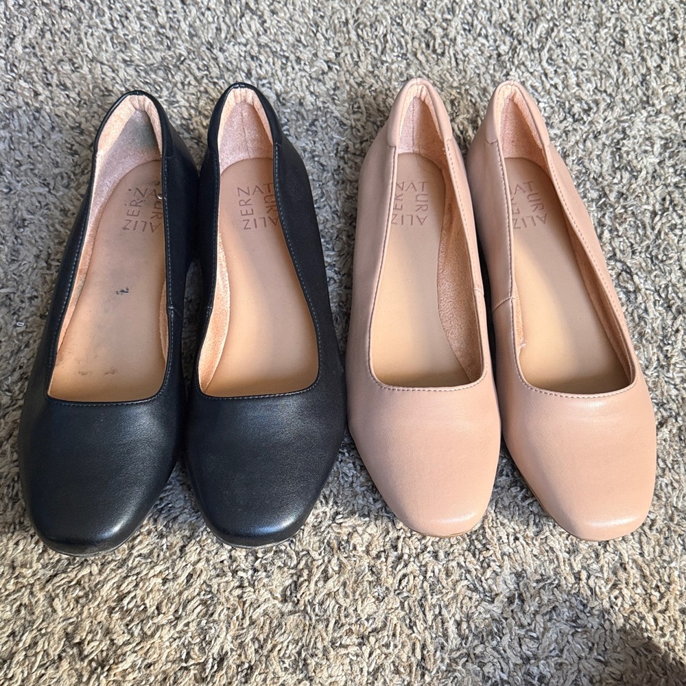 Naturalizer Black and Tan Women's Flats Size 8.5